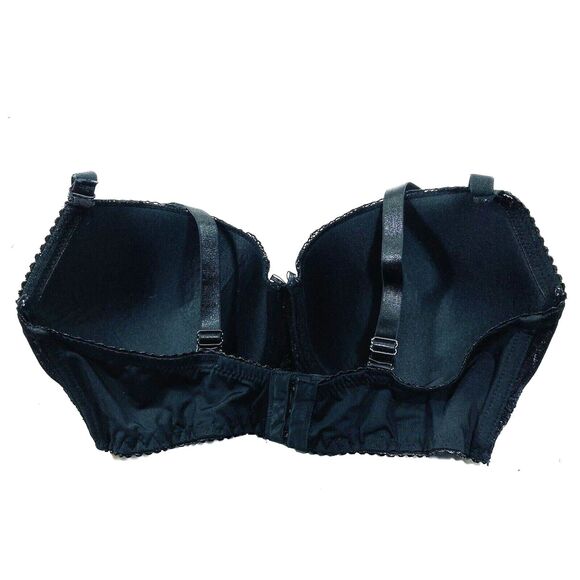 Rene Rofe Bra Black Lace Convertible Demi 38 D Underwire Pushup Padded Sexy - Picture 8 of 15